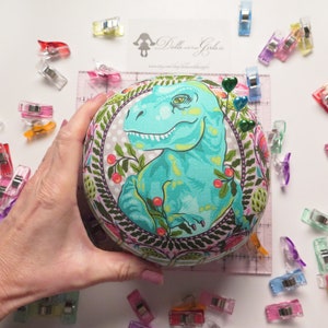 Medium size Dinosaur Tree Rex Pincushion Tula Pink Roar Collection Gift for Quilty Friends image 2