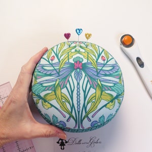 Jumbo Dragonfly Teal Moon Garden Tula Pink Pincushion