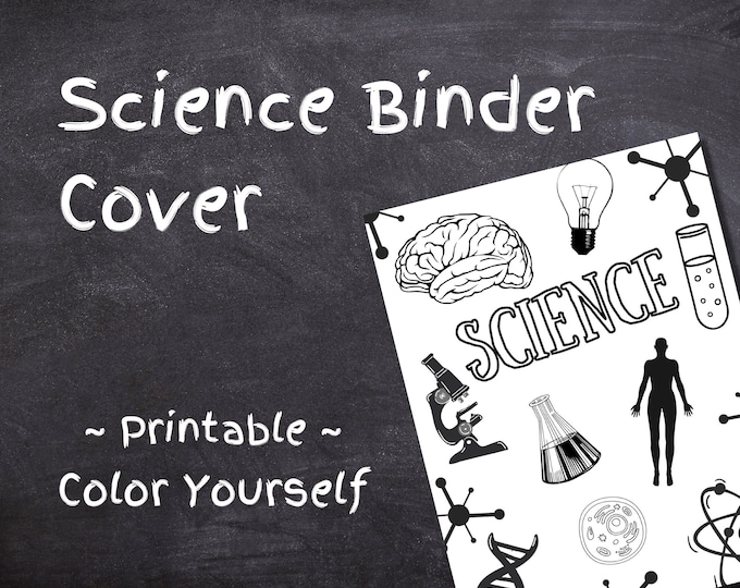 Science Binder Cover Printable / Letter Size / School Binder Etsy