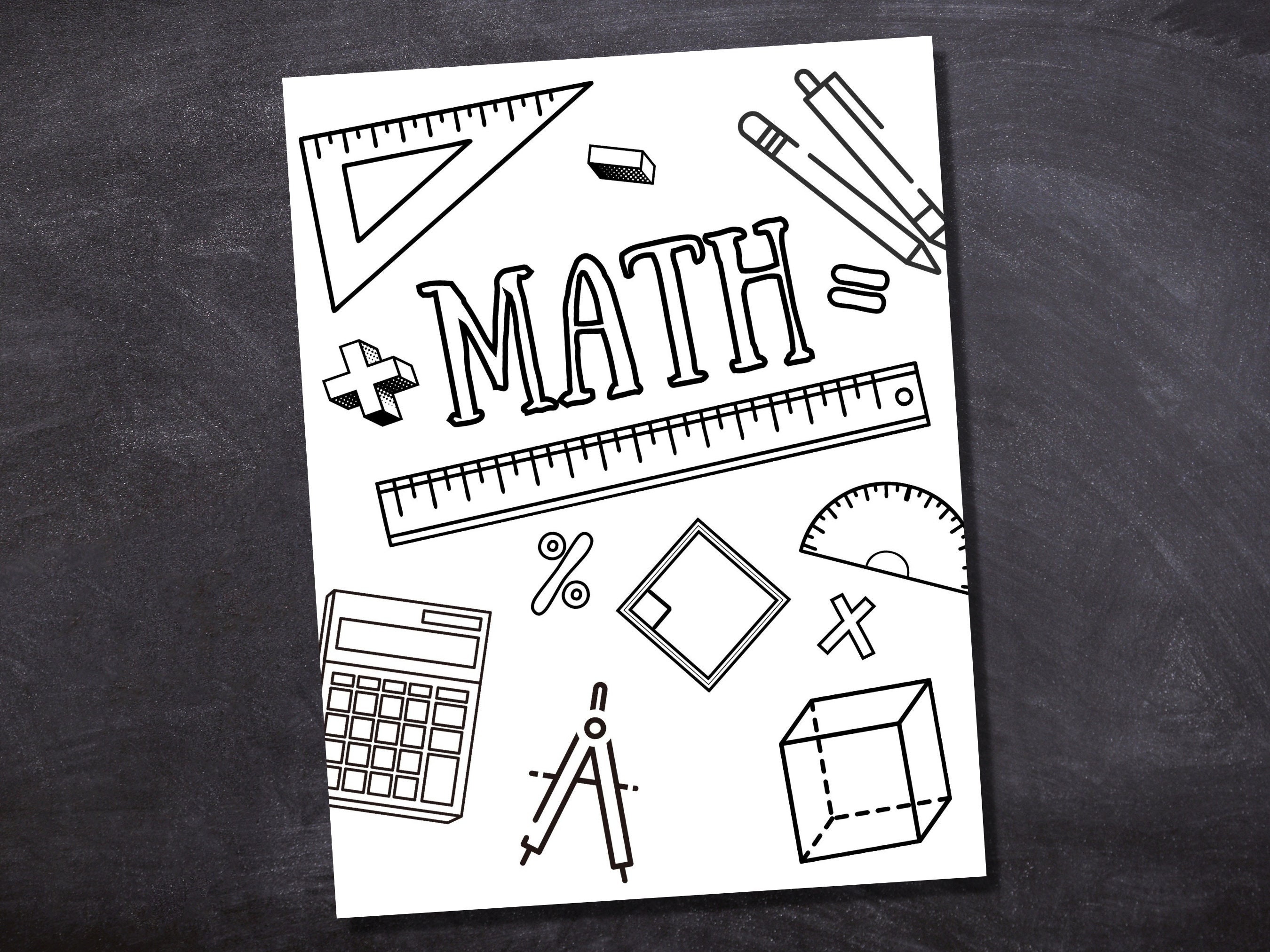 Math Binder Cover Printable / Letter Size / School Binder Cover