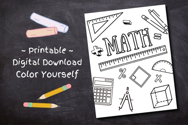 School Subjects Binder Cover Printable / Letter Size / Teacher Binder / Color Yourself