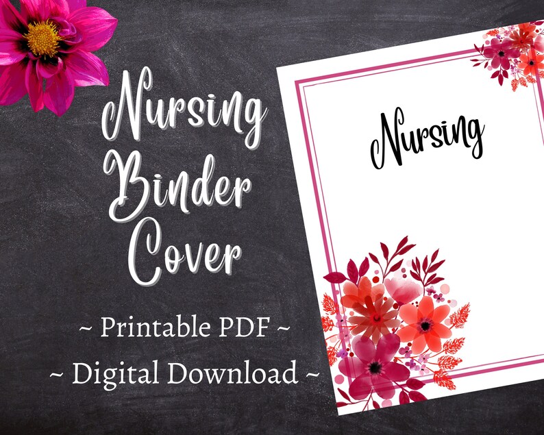 Nursing Binder Cover Printable Letter Size School Binder Etsy 