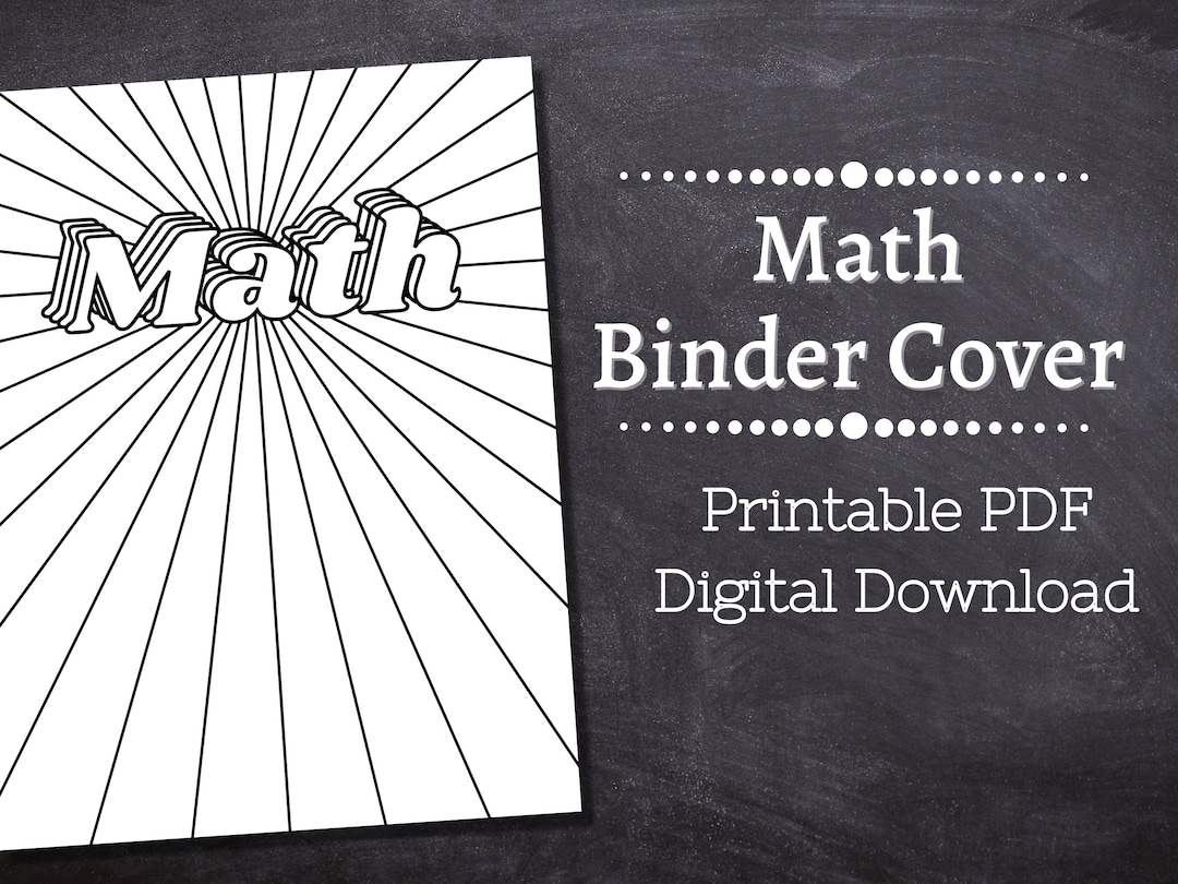 Math Binder Cover Printable / Retro / Letter Size / School Binder Cover