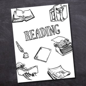 READING Binder Cover Printable / Letter Size / School Binder Cover ...