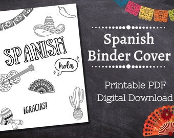 Spanish Binder Cover Printable / Letter size / School binder cover / Teacher binder / Printout / PDF / espanol / Spanish language /