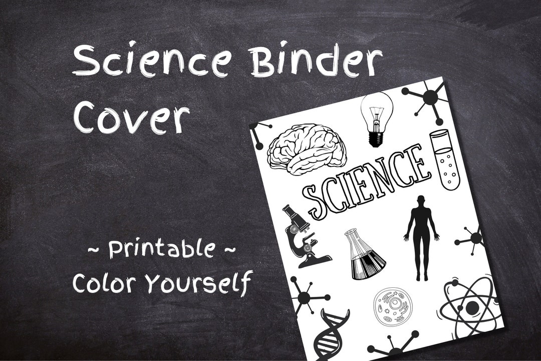 Science Binder Cover Printable / Letter Size / School Binder Cover Science Binder Cover Printable / Letter Size / School Binder Cover
