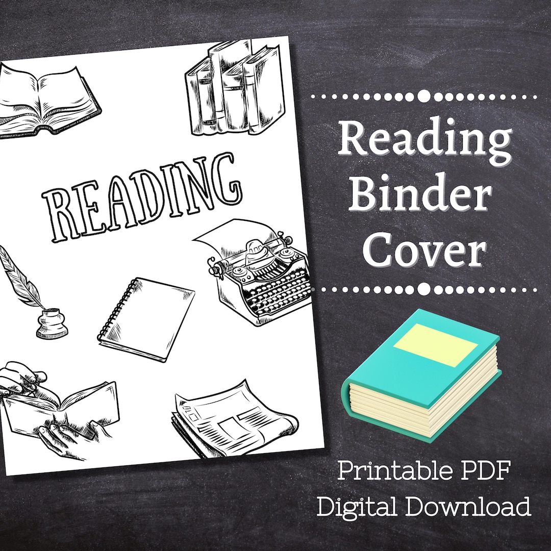READING Binder Cover Printable / Letter Size / School Binder Cover ...
