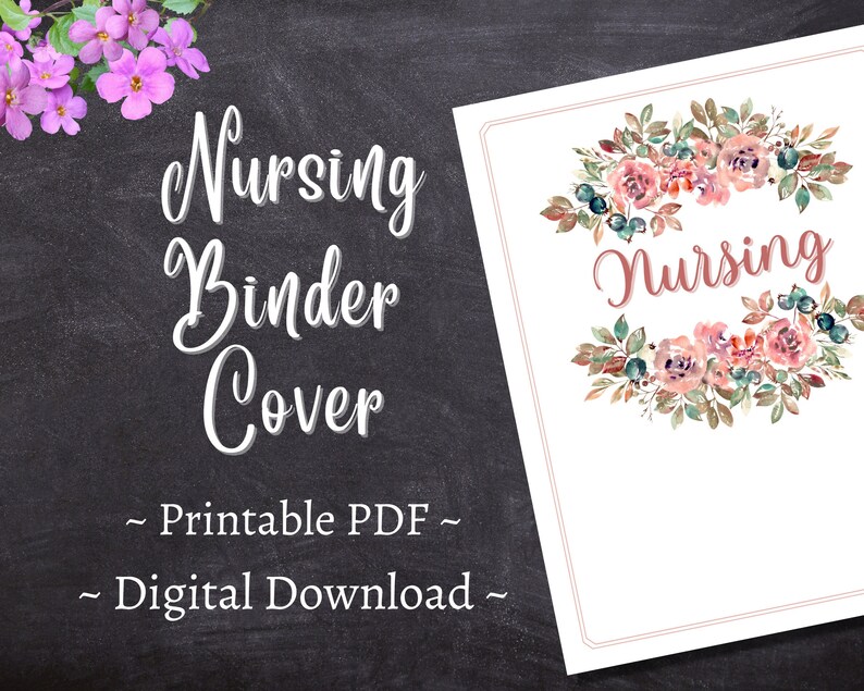 Nursing Binder Cover Printable / Letter Size / School Binder Etsy Nursing Binder Cover Printable / Letter Size / School Binder Etsy