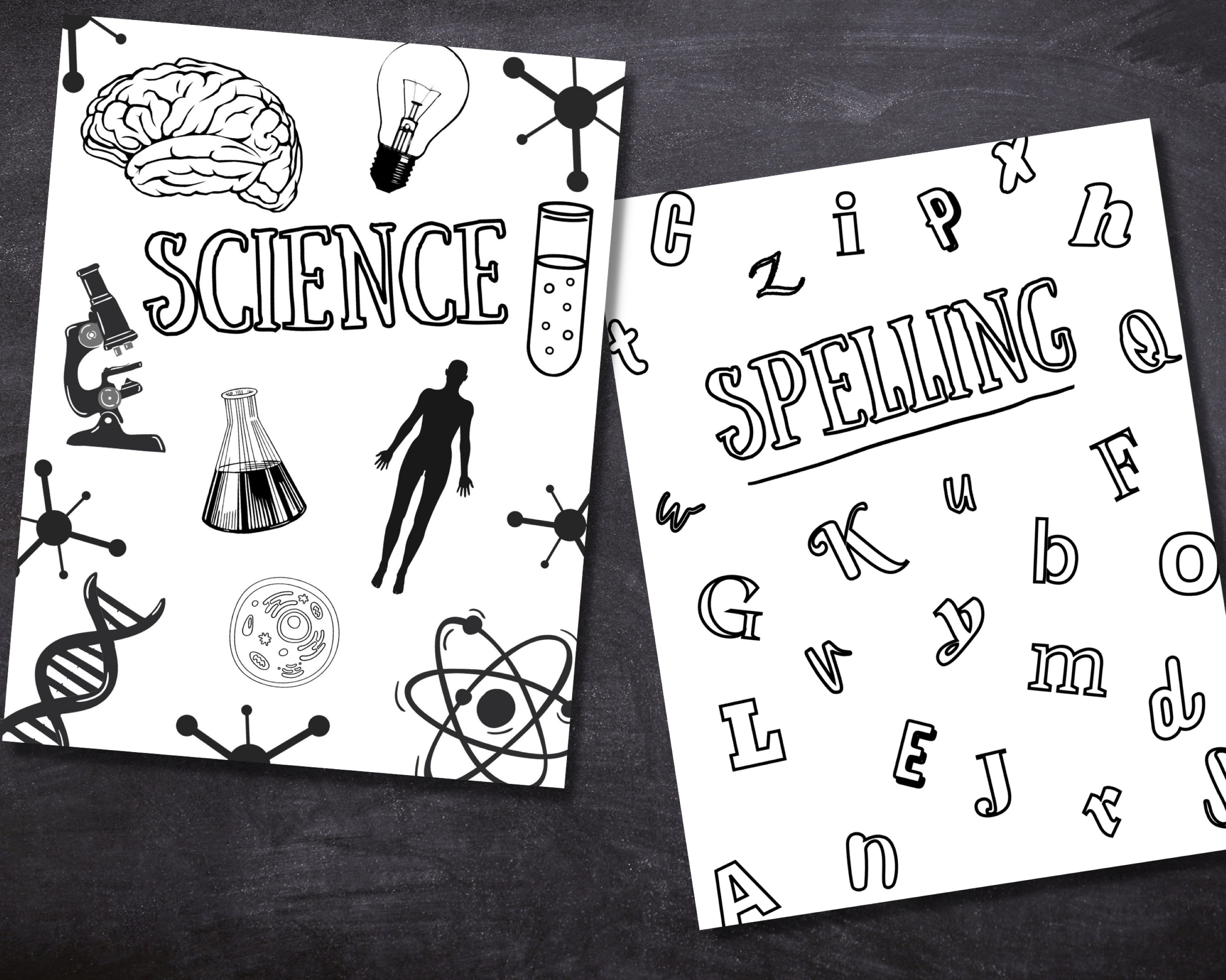 School Subjects Binder Cover Printable / Letter Size / Teacher Binder