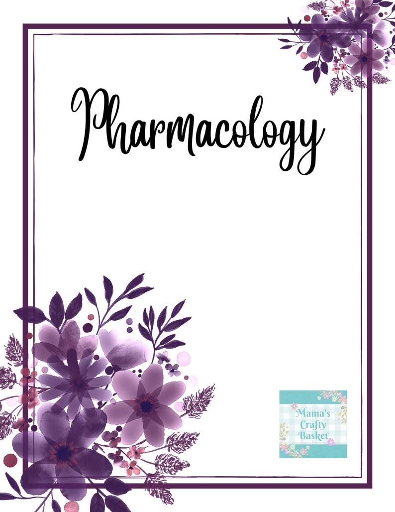 Pharmacology Binder Cover Printable / Letter Size / School - Etsy India