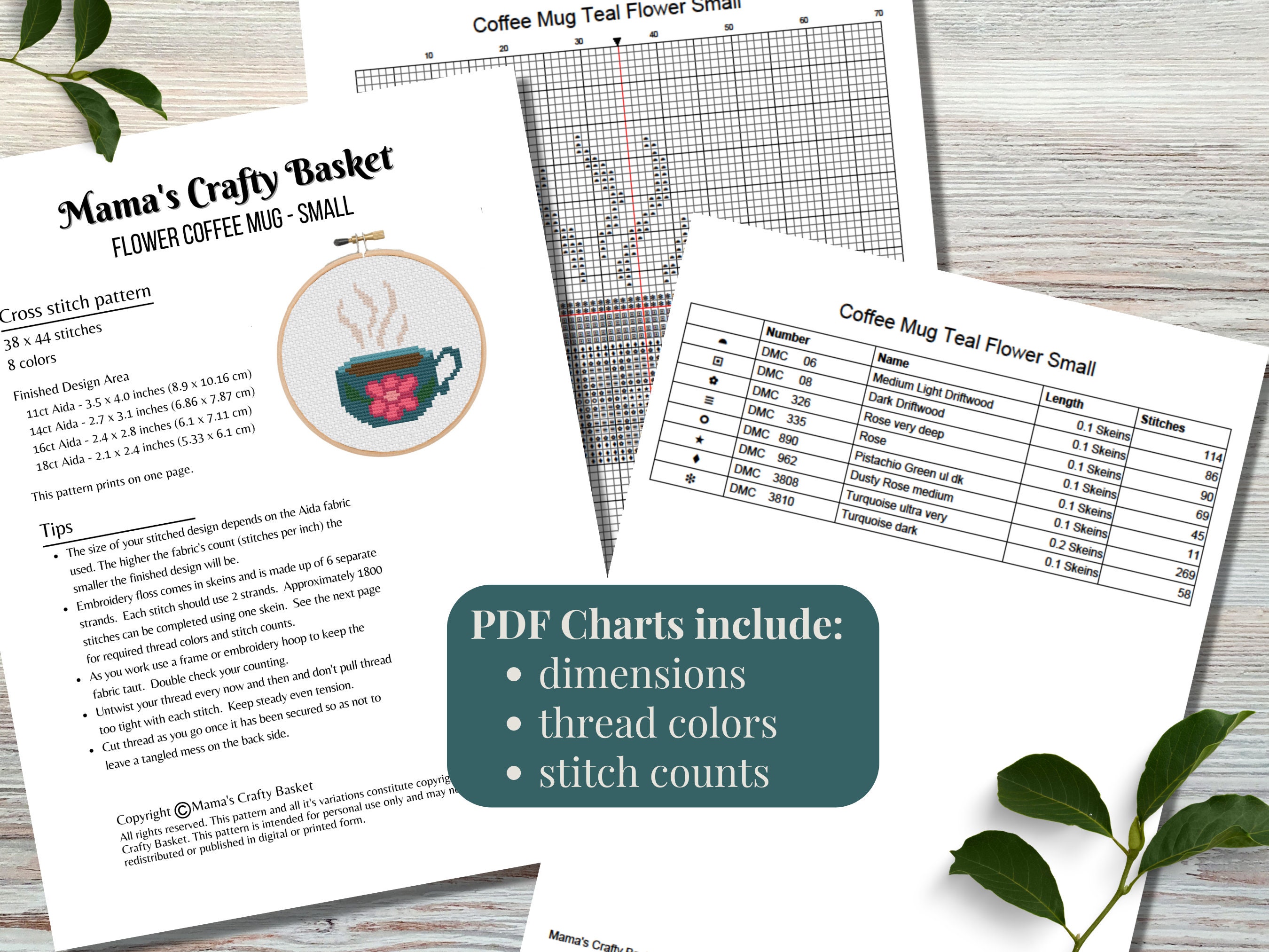 Coffee Mug Cross Stitch Pattern / Instant Download PDF / Counted Cross ...