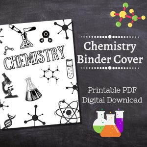 CHEMISTRY Binder Cover Printable / Letter size / School binder cover / Teacher binder / Printout / PDF / Science / Lab Science/ Sophomore
