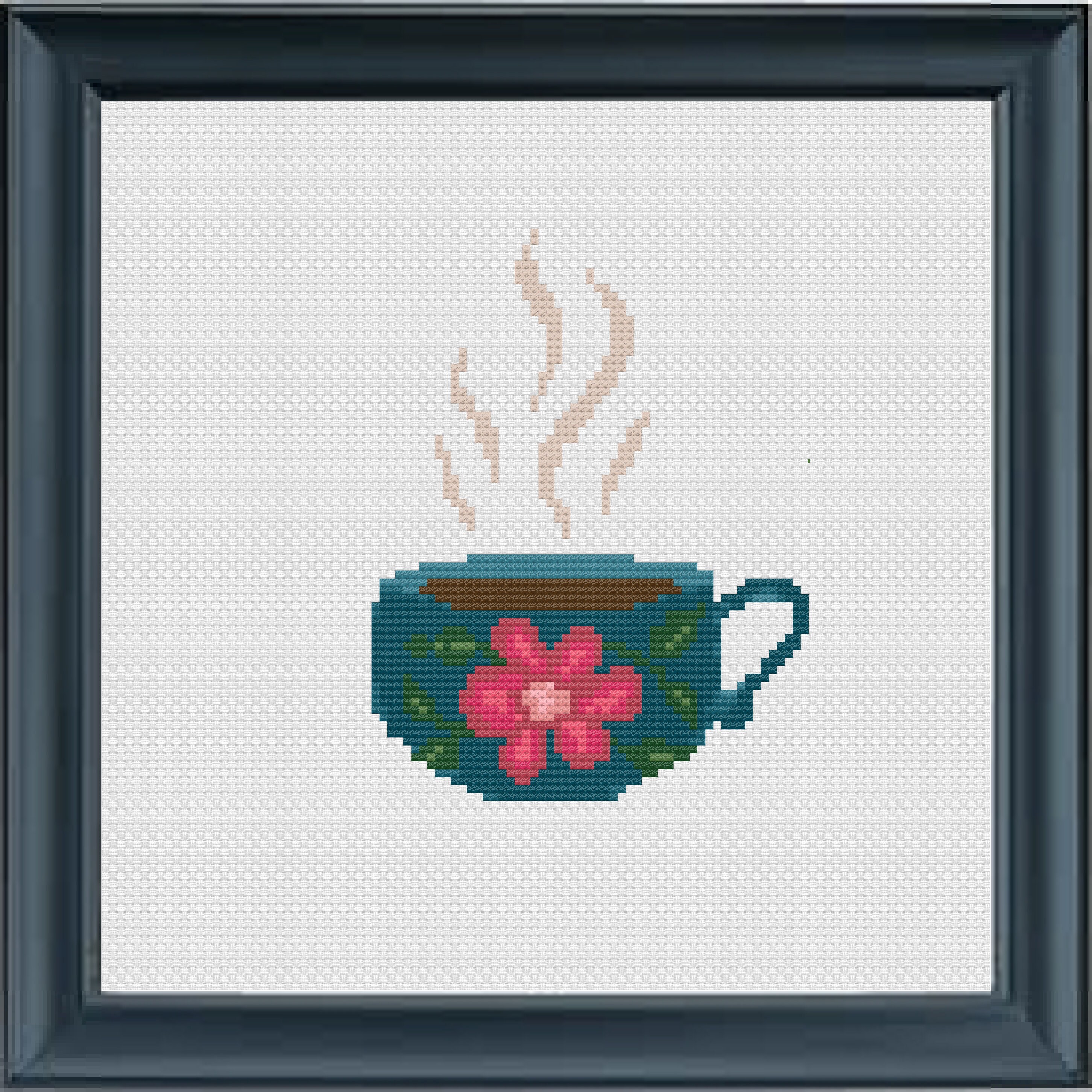 Coffee Mug Cross Stitch Pattern / Instant Download PDF / Counted Cross
