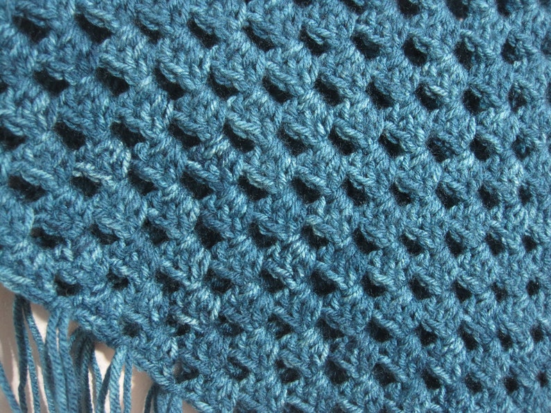 Shawl Girls Sweater READY TO SHIP Girls Cape Girls Crochet Poncho Teal Blue Dark Turquoise Handmade Poncho Age 7 /& 8