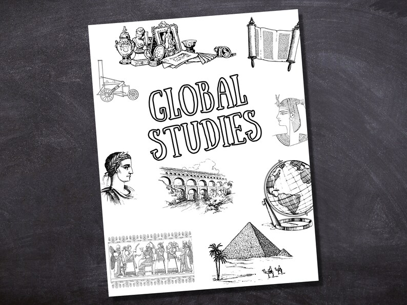 Globalization File Cover GLOBAL STUDIES Binder Cover Printable / Letter Size / School Binder ...