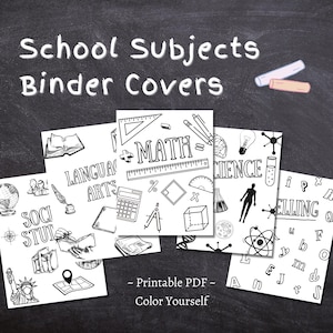 School Subjects Binder Cover Printable / Letter Size / Teacher Binder ...