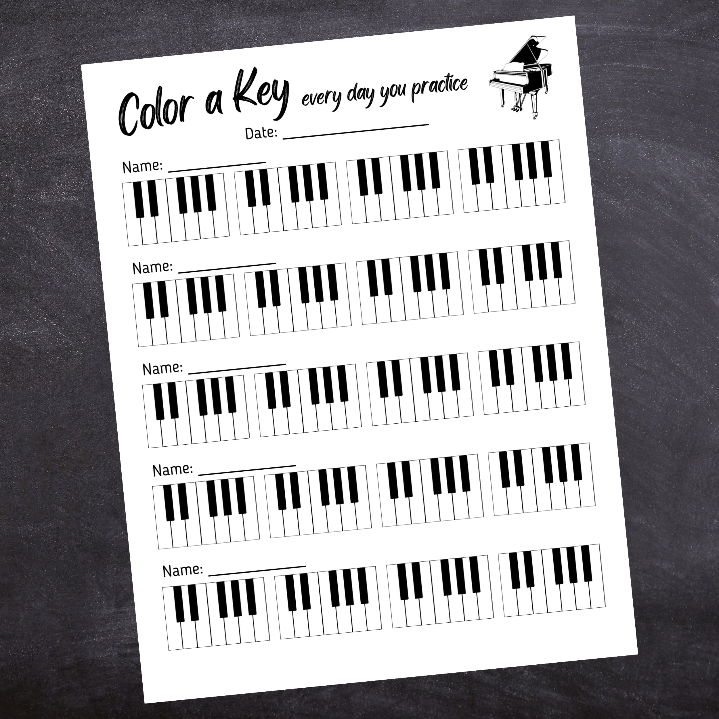 Piano Practice Chart.pdf Piano Practice Chart Printable / Piano Practice Log / Piano Teacher ...