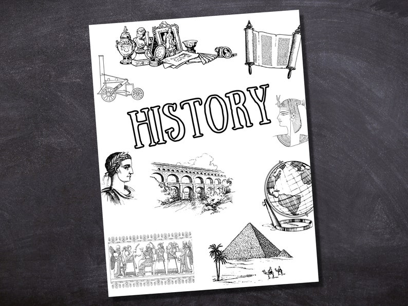 History Binder Cover Printable / Letter Size / School Binder Etsy