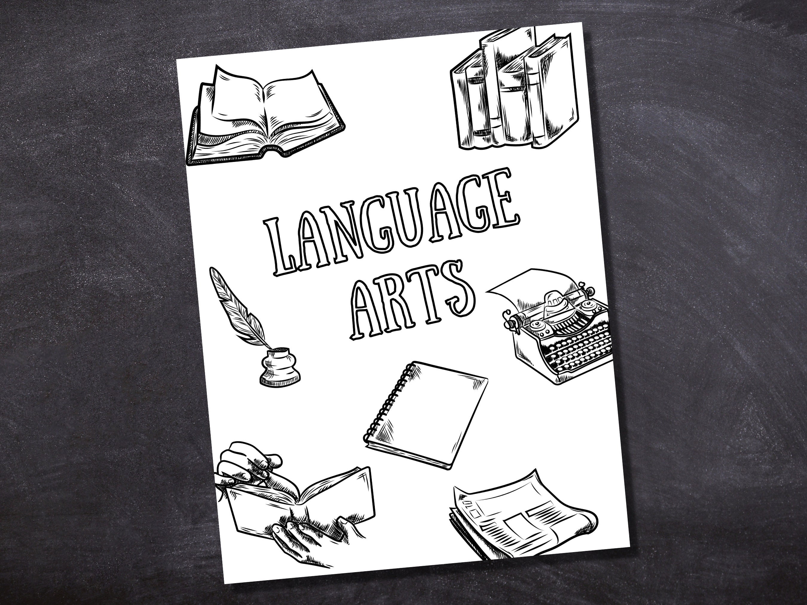 LANGUAGE ARTS Binder Cover Printable / Letter Size / School Binder ...