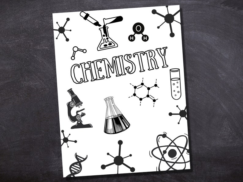CHEMISTRY Binder Cover Printable / Letter Size / School Binder Cover