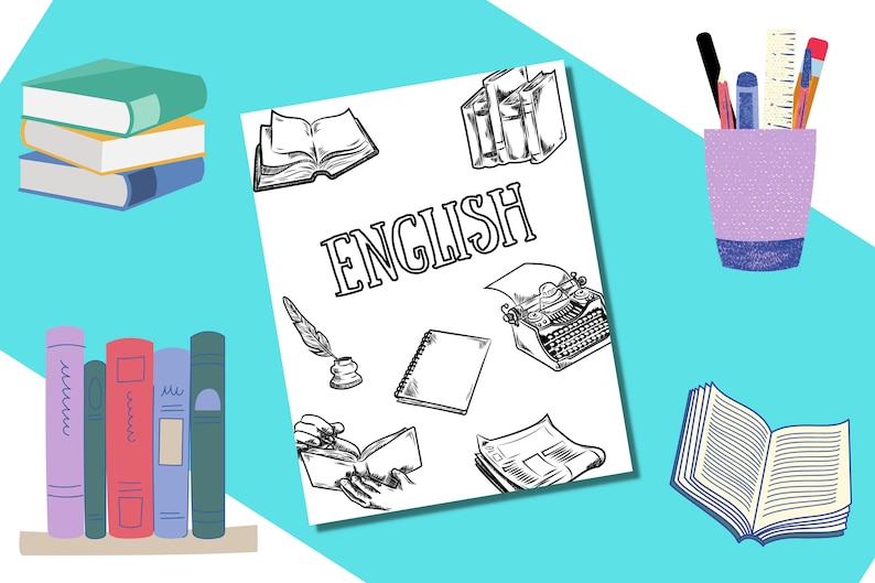 English Binder Cover Printable / Letter Size / School Binder Etsy