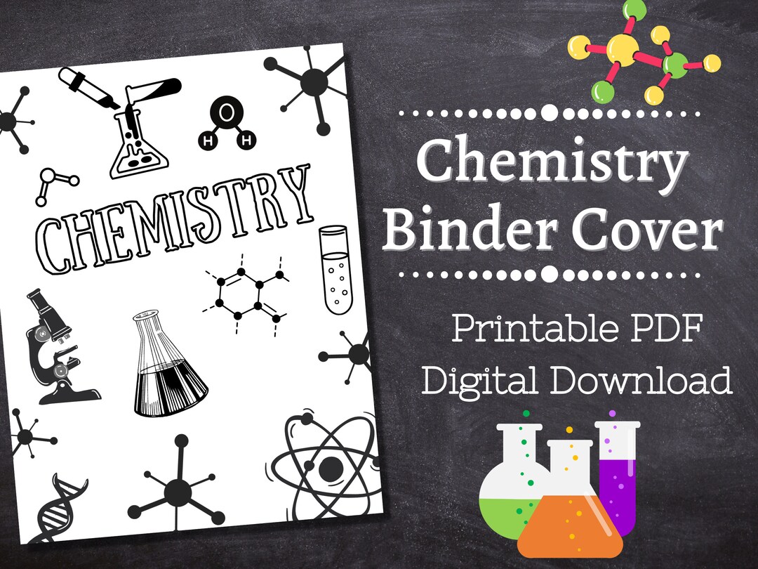 CHEMISTRY Binder Cover Printable / Letter Size / School Binder Cover