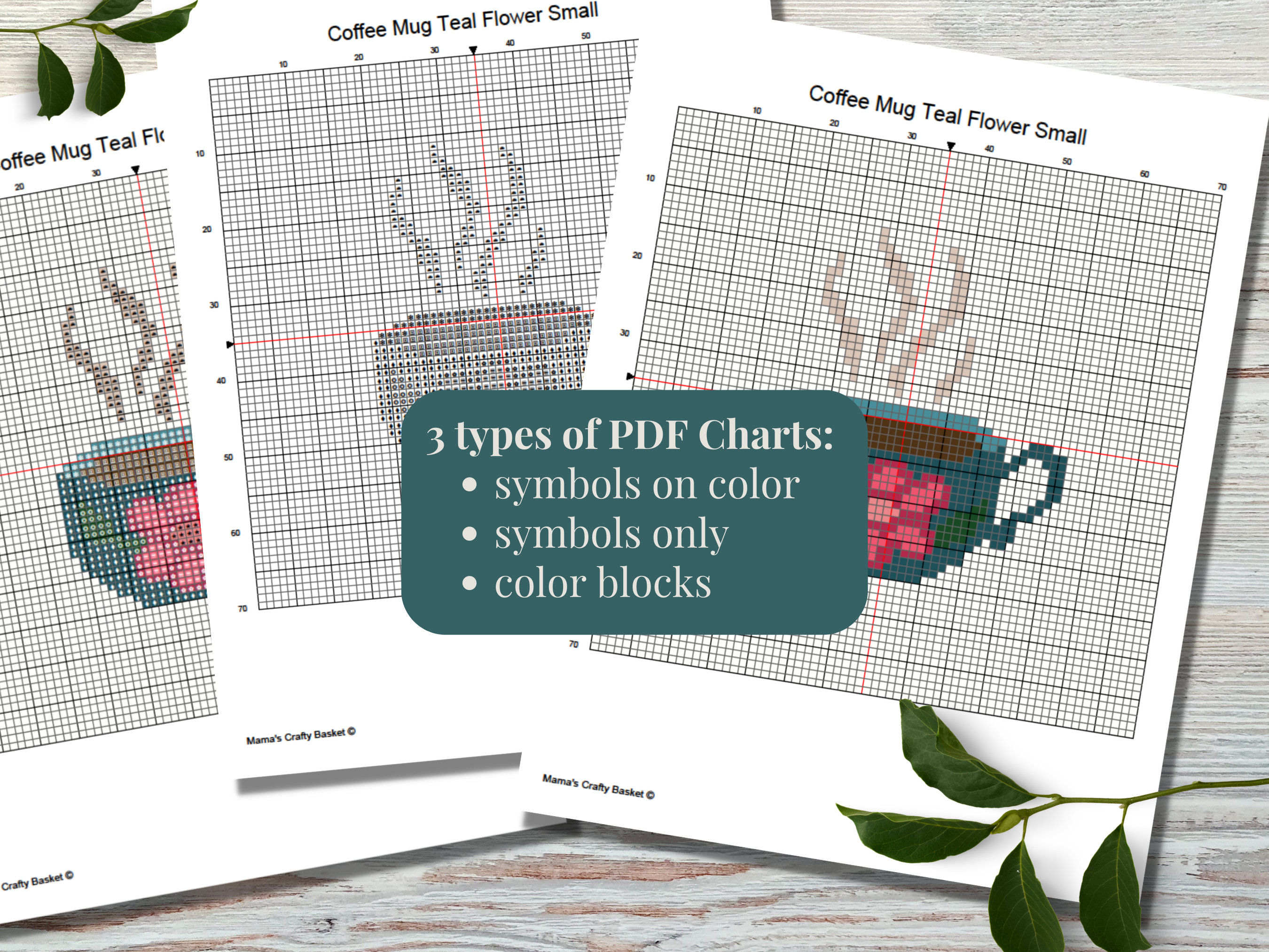 Coffee Mug Cross Stitch Pattern / Instant Download PDF / Counted Cross