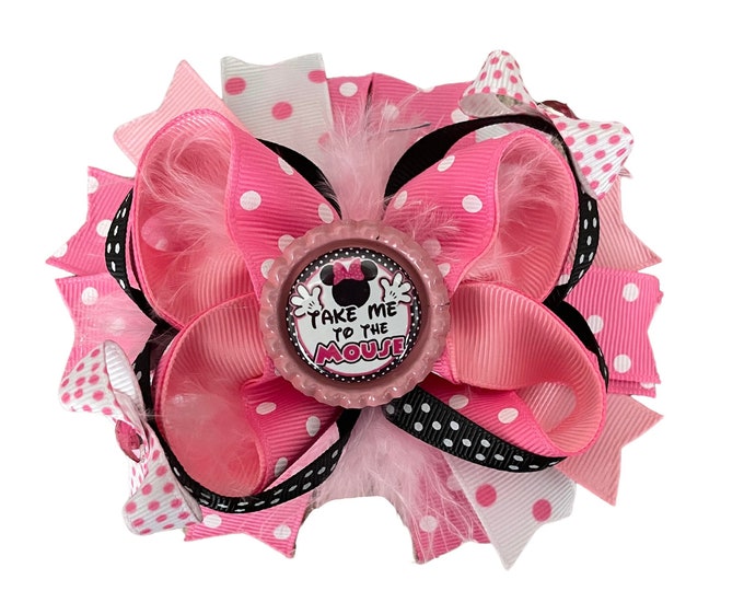 Take me to the Mouse! Minnie Hair Bow - More like this in my shop!