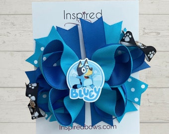 Blue Dog Inspired Hair Bow