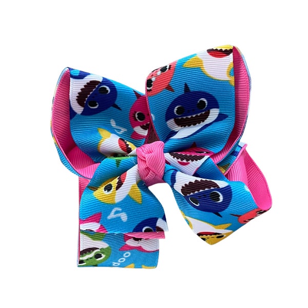 Shark Inspired 4 inch Hair Bow