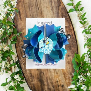 Blue Dog Inspired Cartoon Hair Bow/ Birthday Bows/ Cosplay Bows/ Inspired Hair Bows Ships FREE!