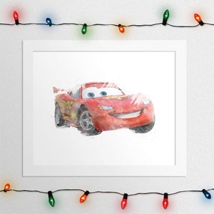 CARS MCQUEEN, Cars Print, Cars, Cars Print, Cars Lightining McQueen, Watercolor Nursery, Boy Print, Nursery Wall art boy, Digital Print
