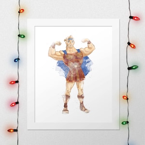 HERCULES PRINT, Hercules Wall Art, Hercules, Hercules Wall Art, Nursery Watercolor, Hercules Nursery, Hercules Gift, Digital Print