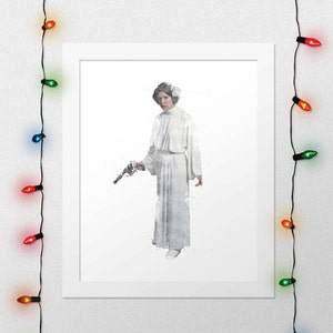 YOUNG PRINCESS LEIA Print, Princess Leia Print, Star Wars Princess Leia, Princess Leia Wall Art, Leia Art, Princess Leia Printable, Digital