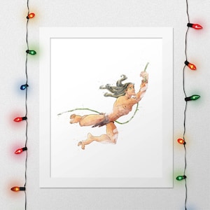 TARZAN, Tarzan Print, Tarzan Watercolor, Tarzan Wall Art, Tarzan Nursery, Tarzan Movie print, Tarzan Poster, Digital Print