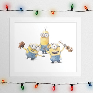 MINIONS GROUP PRINT, Minions Print, Minions, Minions Poster, Minions Wall Art, Minions Nursery, Minions Watercolor, Nursery, Digital Print