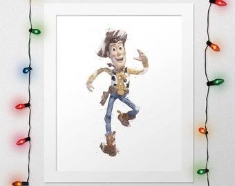 WOODY PRINT, Toy Story Woody Print, Woody Wall Art, Toy Story Wall Art, Woody Watercolor, Toy Story Woody Nursery, Woody Poster, Digital