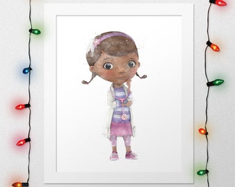 DOC MCSTUFFINS PRINT, Doc McStuffins Wall Art, McStuffins Print, Princess Nursery Decor, Doc McStuffins Printable, Digital Print