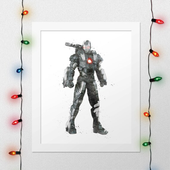War Machine Print James Rhodes Captain America Civil War Civil War Watercolor Nursery Avengers Marvel Superhero Movie Poster
