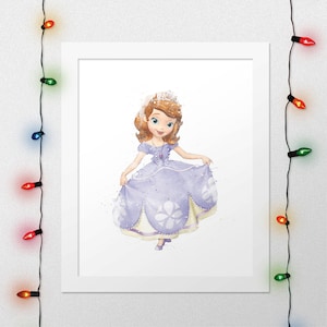 SOFIA THE FIRST, Princess Sofia The First, Sofia Print, Princess Print, Princess Print, Sofia Watercolor, Nursery, Digital Print