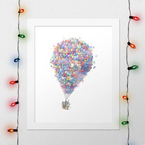 UP HOUSE PRINT, Up Pixar, Up Ballon House, Cute Up, Nursery Watercolor, Up Watercolor, Baby Nursery, Up Nursery, Digital Print