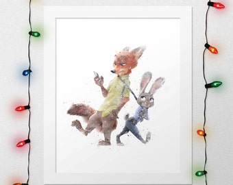 IMPRESSION DE ZOOTopia, art mural Zootopie, décoration de chambre Zootopie, cadeau Zootopie, impression de chambre Zootopie, impression de chambre de bébé Zootopie, affiche Zootopie, numérique