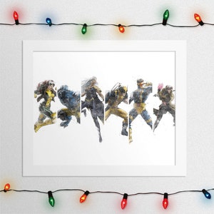 X-MEN POSTER, X-Men Print, Wolverine, Storm, Cyclops, Rogue, Beast, Gambit, Watercolor, Nursery, Print, Art, Wall Art, Digital Print