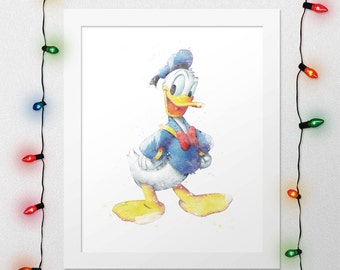 DONALD DUCK PRINT, Donald Duck Printable, Donald Poster, Donald Print, Donald Duck Wall Art, Donald Art, Donald Duck Nursery, Digital