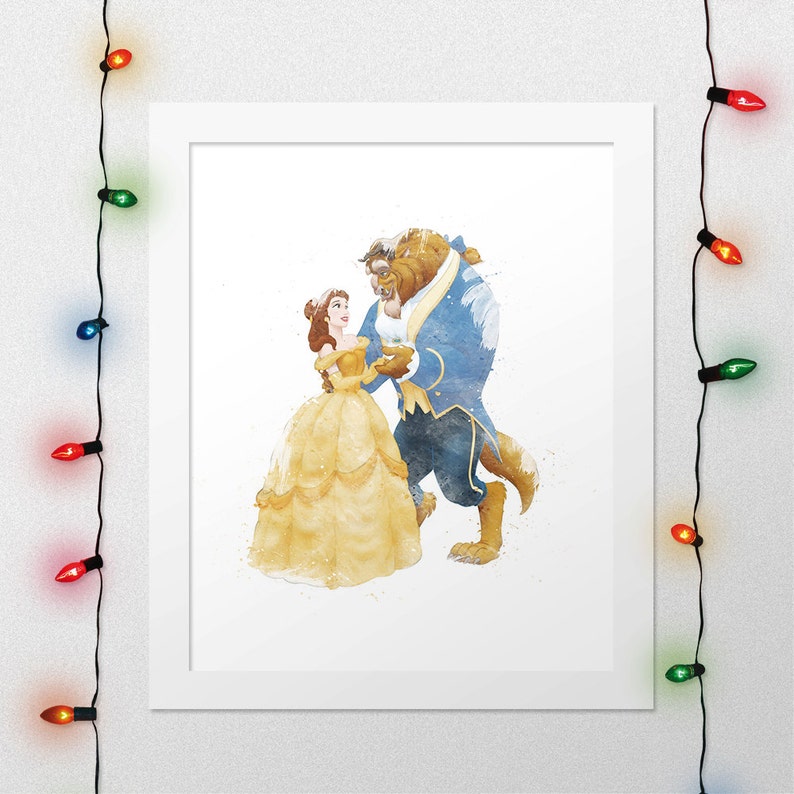 Disney Beauty And The Beast Watercolor