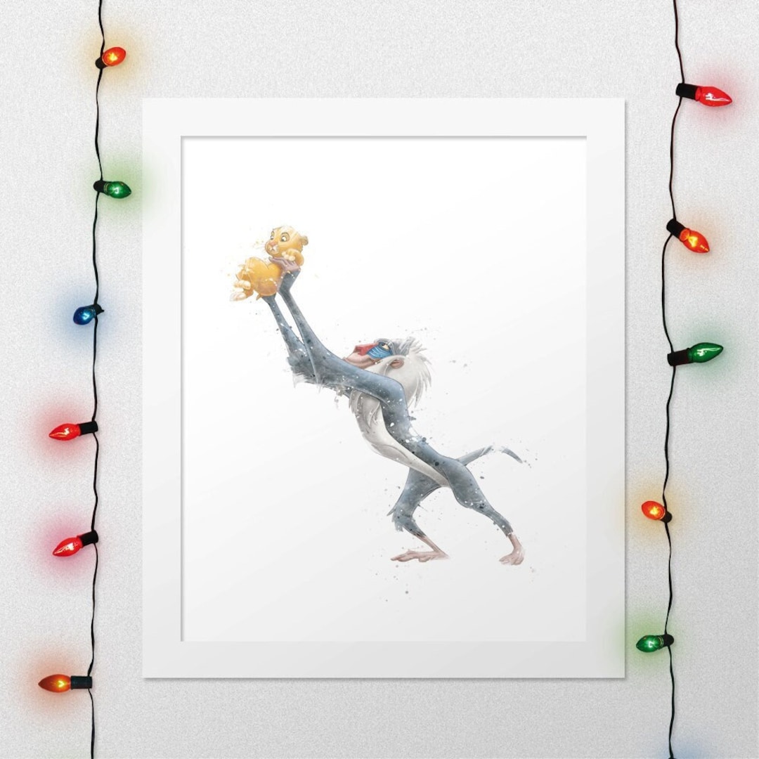 RAFIKI SIMBA PRINT, Rafiki Simba, Lion King Poster, Lion Nursery Print, Rafiki, Simba, Rafiki ...