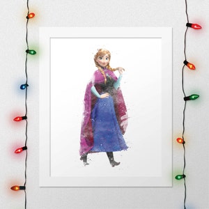 FROZEN ANNA, Princess Anna, Anna, Frozen, Anna Frozen Print, Princess Watercolor, Nursery, Princess Wall Art, Digital Print