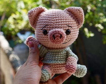 Patron : Cerdito Porky/Porky - Amigurumi Pig Crochet patron et tutoriel Anglais et Espagnol