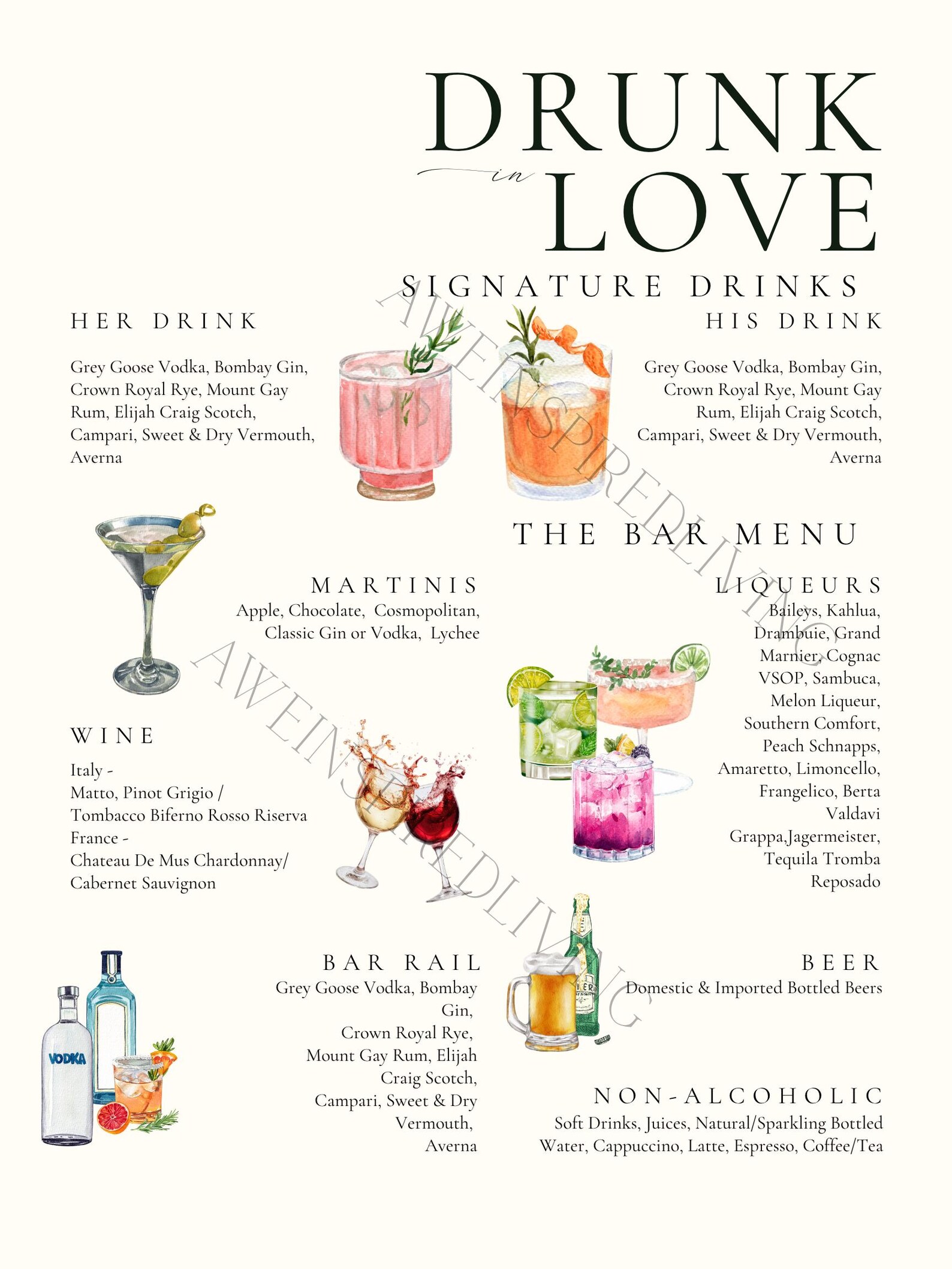 Drink Menu Template - Etsy