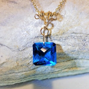 Blue Topaz Pendant Necklace - Topaz Necklace - Bridal Necklace - Novermber Birthstone - Wedding Necklace - Blue Topaz  Necklace